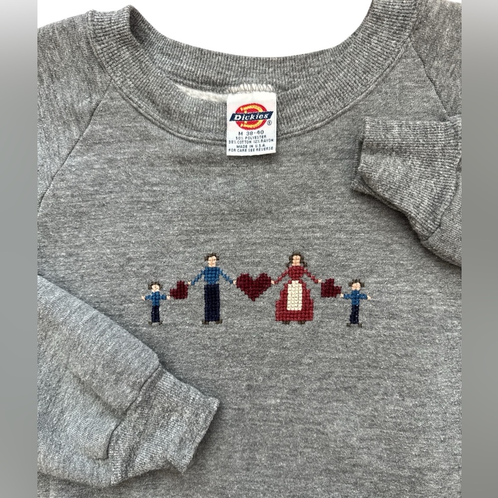 Vintage Dickies Grandma Sweatshirt Women’s Size Medium 38-40 USA Made Embroidery